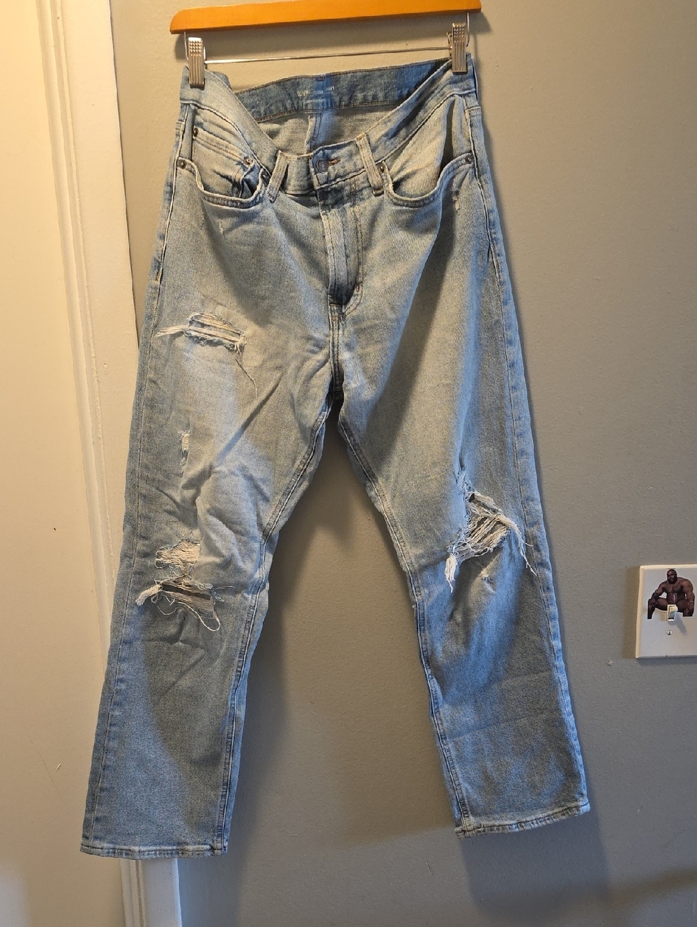 Old Navy Light Blue Ripped 90's Straight Jeans